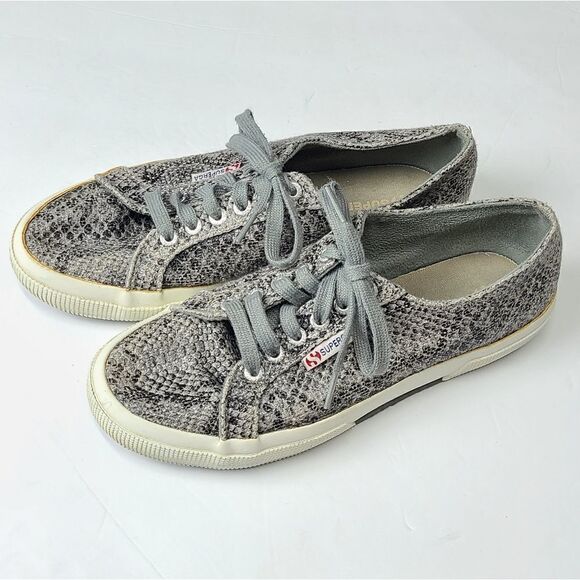 Superga Snakeskin Leather Fashion Sneakers Size 9.5 - Picture 3 of 8